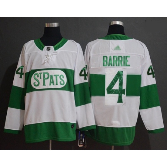 Maple Leafs #4 Tyson Barrie White Authentic St Pats Stitched Hockey Jersey Maple Leafs #4 Tyson Barrie White Authentic St Pats Stitched Hockey Jersey
