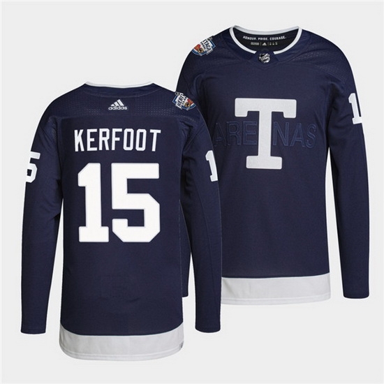 Men Toronto Maple Leafs 15 Alexander Kerfoot 2022 Heritage Classic Navy Stitched jersey Men Toronto Maple Leafs 15 Alexander Kerfoot 2022 Heritage Classic Navy Stitched jersey