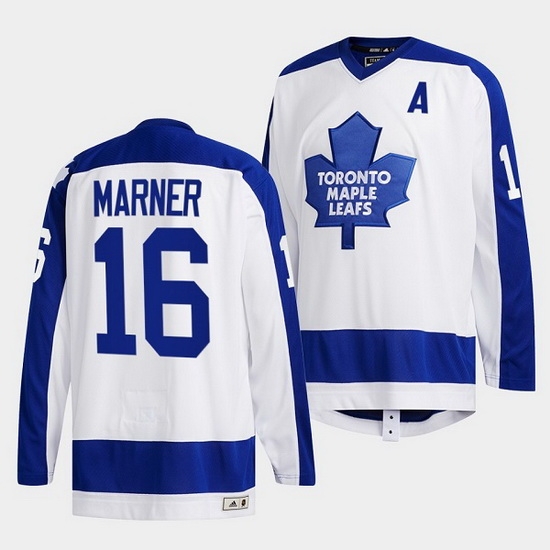 Men Toronto Maple Leafs 16 Mitchell Marner White Classics Primary Logo Stitched jersey Men Toronto Maple Leafs 16 Mitchell Marner White Classics Primary Logo Stitched jersey
