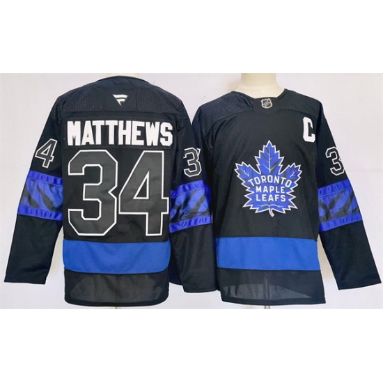 Men Toronto Maple Leafs 34 Auston Matthews Black 2024 25 Stitched Jersey Men Toronto Maple Leafs 34 Auston Matthews Black 2024 25 Stitched Jersey