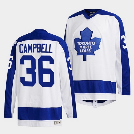 Men Toronto Maple Leafs 36 Jack Campbell White Classics Primary Logo Stitched jersey Men Toronto Maple Leafs 36 Jack Campbell White Classics Primary Logo Stitched jersey
