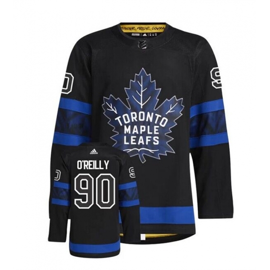 Men Toronto Maple Leafs 90 Ryan O'Reilly Black Premier Breakaway Reversible Stitched Jersey Men Toronto Maple Leafs 90 Ryan O'Reilly Black Premier Breakaway Reversible Stitched Jersey