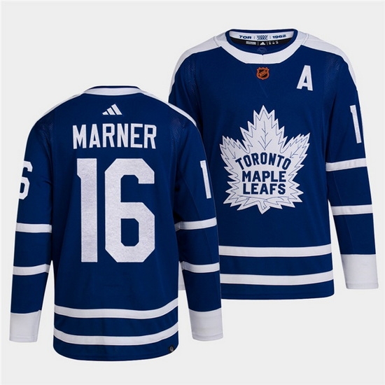 Men Toronto Maple Leafs Black 16 Mitch Marner Blue 2022 Reverse Retro Stitched Jersey Men Toronto Maple Leafs Black 16 Mitch Marner Blue 2022 Reverse Retro Stitched Jersey