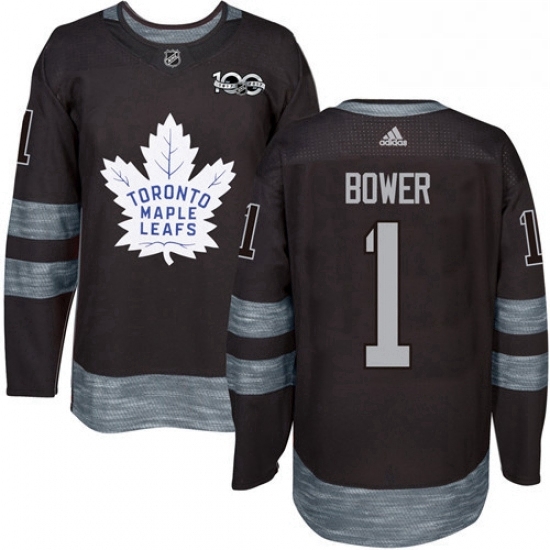 Mens Adidas Toronto Maple Leafs 1 Johnny Bower Authentic Black 1917 2017 100th Anniversary NHL Jersey Mens Adidas Toronto Maple Leafs 1 Johnny Bower Authentic Black 1917 2017 100th Anniversary NHL Jersey