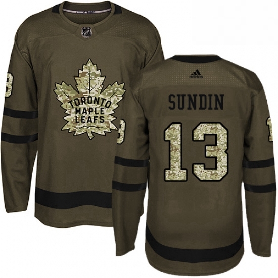 Mens Adidas Toronto Maple Leafs 13 Mats Sundin Authentic Green Salute to Service NHL Jersey Mens Adidas Toronto Maple Leafs 13 Mats Sundin Authentic Green Salute to Service NHL Jersey