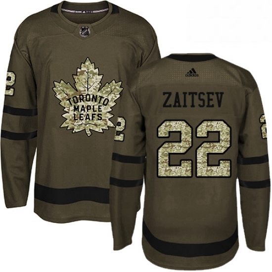 Mens Adidas Toronto Maple Leafs 22 Nikita Zaitsev Authentic Green Salute to Service NHL Jersey Mens Adidas Toronto Maple Leafs 22 Nikita Zaitsev Authentic Green Salute to Service NHL Jersey