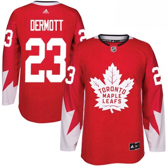 Mens Adidas Toronto Maple Leafs 23 Travis Dermott Authentic Red Alternate NHL Jersey Mens Adidas Toronto Maple Leafs 23 Travis Dermott Authentic Red Alternate NHL Jersey