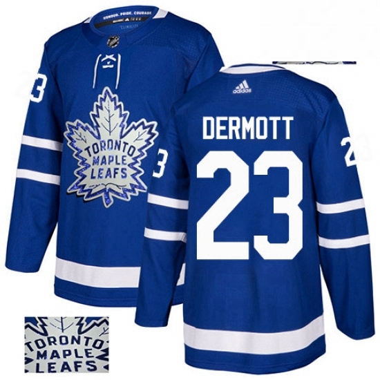 Mens Adidas Toronto Maple Leafs 23 Travis Dermott Authentic Royal Blue Fashion Gold NHL Jersey Mens Adidas Toronto Maple Leafs 23 Travis Dermott Authentic Royal Blue Fashion Gold NHL Jersey