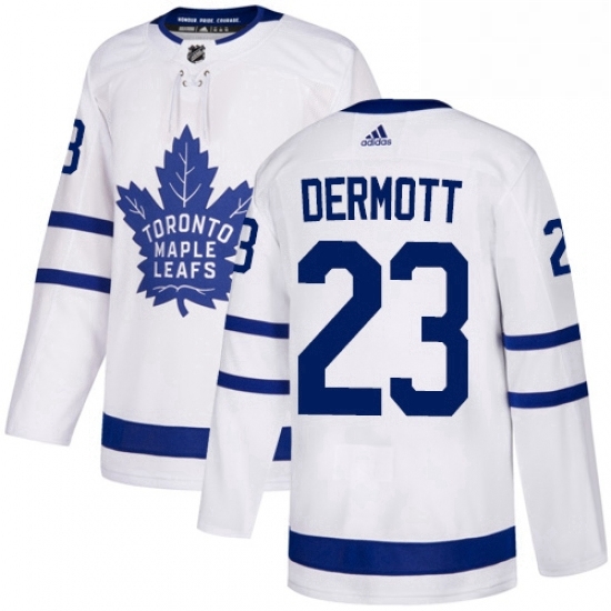 Mens Adidas Toronto Maple Leafs 23 Travis Dermott Authentic White Away NHL Jersey Mens Adidas Toronto Maple Leafs 23 Travis Dermott Authentic White Away NHL Jersey