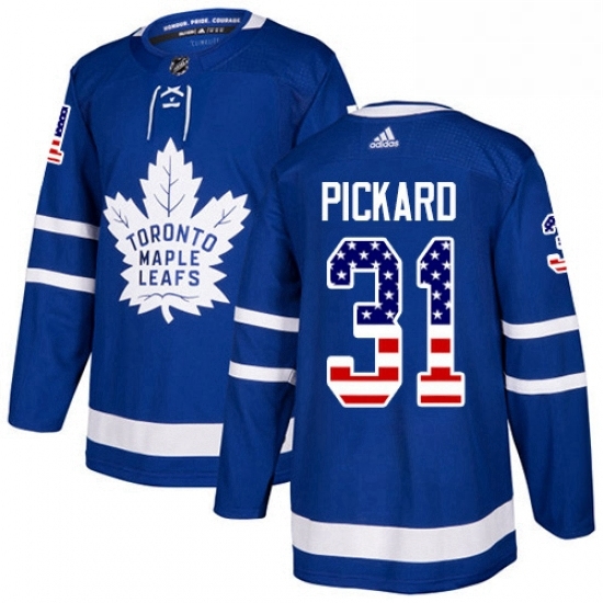 Mens Adidas Toronto Maple Leafs 31 Calvin Pickard Authentic Royal Blue USA Flag Fashion NHL Jersey Mens Adidas Toronto Maple Leafs 31 Calvin Pickard Authentic Royal Blue USA Flag Fashion NHL Jersey
