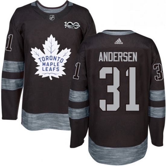 Mens Adidas Toronto Maple Leafs 31 Frederik Andersen Authentic Black 1917 2017 100th Anniversary NHL Jersey Mens Adidas Toronto Maple Leafs 31 Frederik Andersen Authentic Black 1917 2017 100th Anniversary NHL Jersey