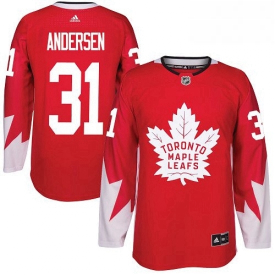 Mens Adidas Toronto Maple Leafs 31 Frederik Andersen Premier Red Alternate NHL Jersey Mens Adidas Toronto Maple Leafs 31 Frederik Andersen Premier Red Alternate NHL Jersey