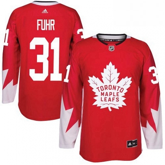 Mens Adidas Toronto Maple Leafs 31 Grant Fuhr Authentic Red Alternate NHL Jersey Mens Adidas Toronto Maple Leafs 31 Grant Fuhr Authentic Red Alternate NHL Jersey