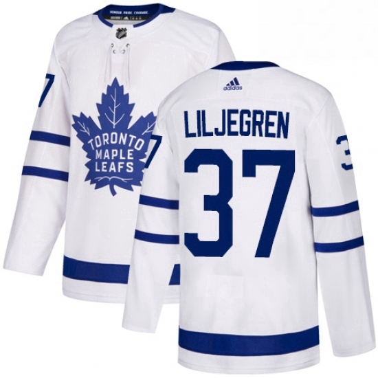 Mens Adidas Toronto Maple Leafs 37 Timothy Liljegren Authentic White Away NHL Jersey Mens Adidas Toronto Maple Leafs 37 Timothy Liljegren Authentic White Away NHL Jersey
