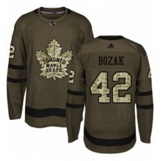Mens Adidas Toronto Maple Leafs 42 Tyler Bozak Authentic Green Salute to Service NHL Jersey Mens Adidas Toronto Maple Leafs 42 Tyler Bozak Authentic Green Salute to Service NHL Jersey