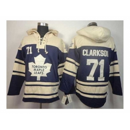 NHL Jerseys Toronto Maple Leafs #71 Clarkson blue-cream[pullover hooded sweatshirt]