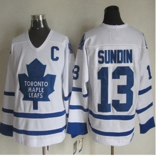 Toronto Maple Leafs #13 Mats Sundin White CCM Throwback Stitched NHL Jersey Toronto Maple Leafs #13 Mats Sundin White CCM Throwback Stitched NHL Jersey