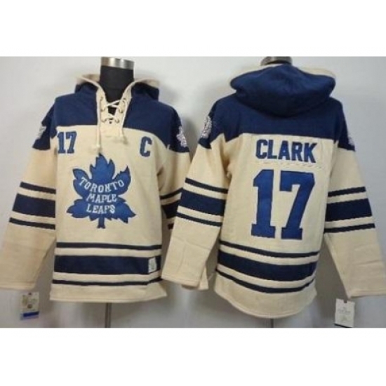 Toronto Maple Leafs 17 Wendel Clark Cream Stitched NHL Sawyer Hooded Sweatshirt Toronto Maple Leafs 17 Wendel Clark Cream Stitched NHL Sawyer Hooded Sweatshirt