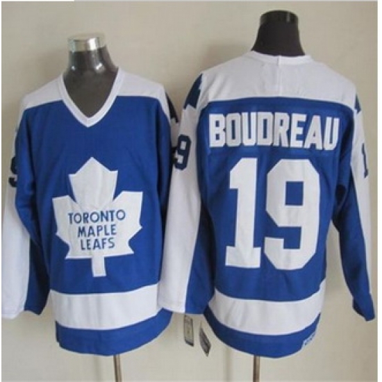 Toronto Maple Leafs #19 Bruce Boudreau Blue White CCM Throwback Stitched NHL jersey Toronto Maple Leafs #19 Bruce Boudreau Blue White CCM Throwback Stitched NHL jersey