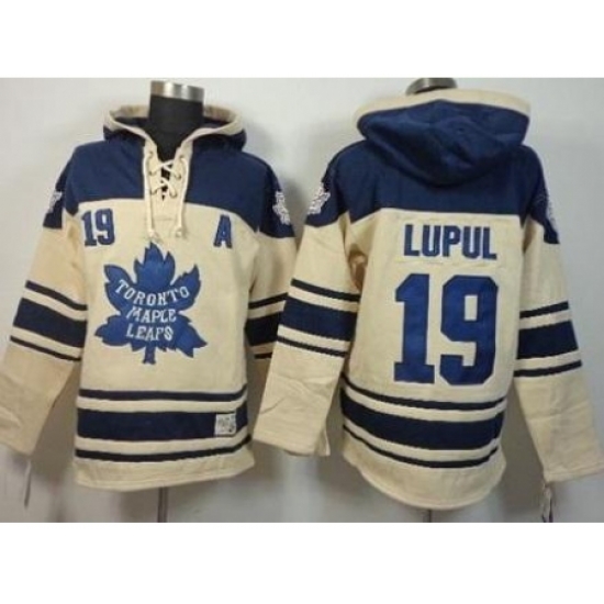 Toronto Maple Leafs 19 Joffrey Lupul Cream Stitched NHL Sawyer Hooded Sweatshirt Toronto Maple Leafs 19 Joffrey Lupul Cream Stitched NHL Sawyer Hooded Sweatshirt