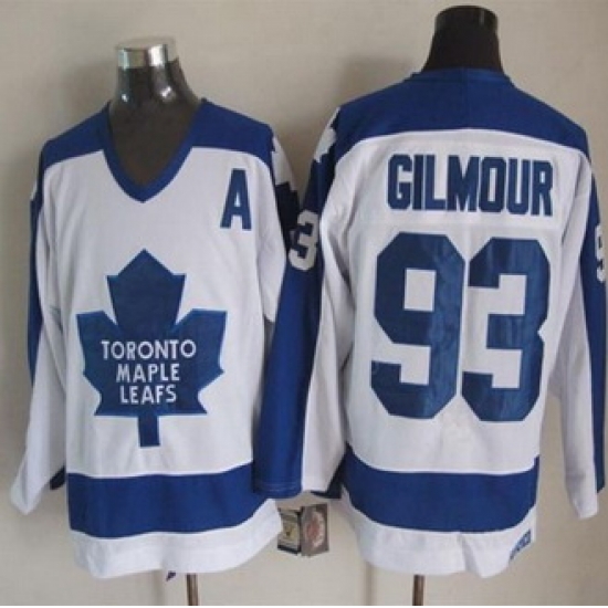 Toronto Maple Leafs #93 Doug Gilmour White Blue CCM Throwback Stitched NHL jersey Toronto Maple Leafs #93 Doug Gilmour White Blue CCM Throwback Stitched NHL jersey