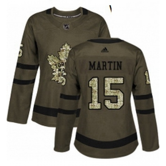 Womens Adidas Toronto Maple Leafs 15 Matt Martin Authentic Green Salute to Service NHL Jersey Womens Adidas Toronto Maple Leafs 15 Matt Martin Authentic Green Salute to Service NHL Jersey