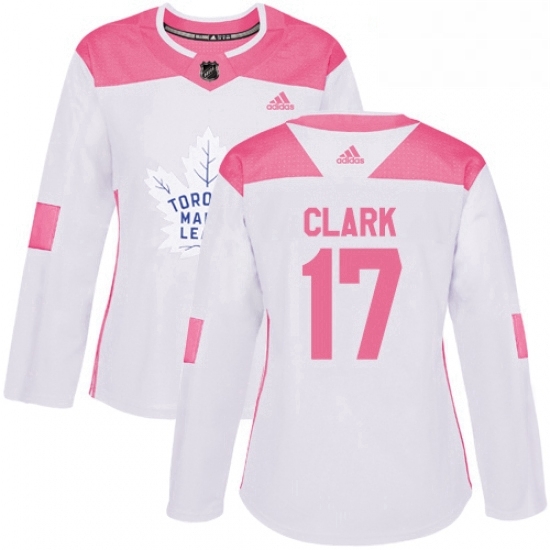 Womens Adidas Toronto Maple Leafs 17 Wendel Clark Authentic WhitePink Fashion NHL Jersey Womens Adidas Toronto Maple Leafs 17 Wendel Clark Authentic WhitePink Fashion NHL Jersey