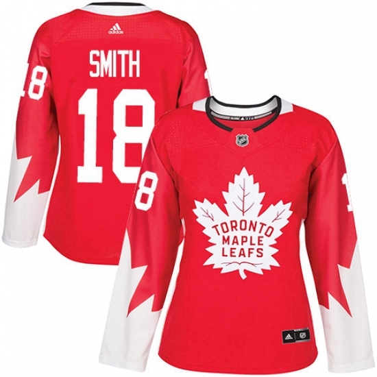 Womens Adidas Toronto Maple Leafs 18 Ben Smith Authentic Red Alternate NHL Jersey Womens Adidas Toronto Maple Leafs 18 Ben Smith Authentic Red Alternate NHL Jersey