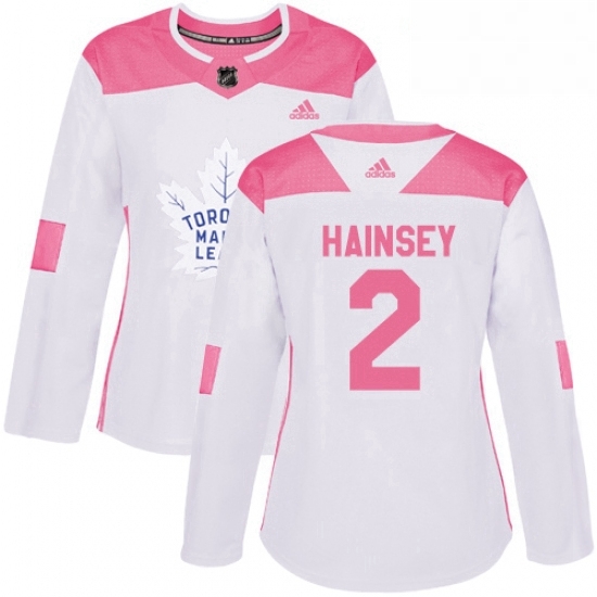 Womens Adidas Toronto Maple Leafs 2 Ron Hainsey Authentic WhitePink Fashion NHL Jersey Womens Adidas Toronto Maple Leafs 2 Ron Hainsey Authentic WhitePink Fashion NHL Jersey