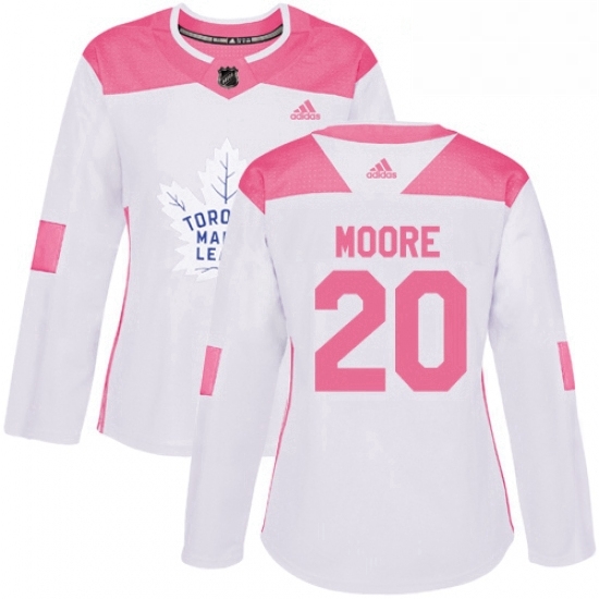 Womens Adidas Toronto Maple Leafs 20 Dominic Moore Authentic WhitePink Fashion NHL Jersey Womens Adidas Toronto Maple Leafs 20 Dominic Moore Authentic WhitePink Fashion NHL Jersey