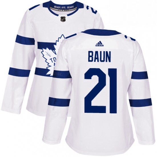 Womens Adidas Toronto Maple Leafs 21 Bobby Baun Authentic White 2018 Stadium Series NHL Jersey Womens Adidas Toronto Maple Leafs 21 Bobby Baun Authentic White 2018 Stadium Series NHL Jersey