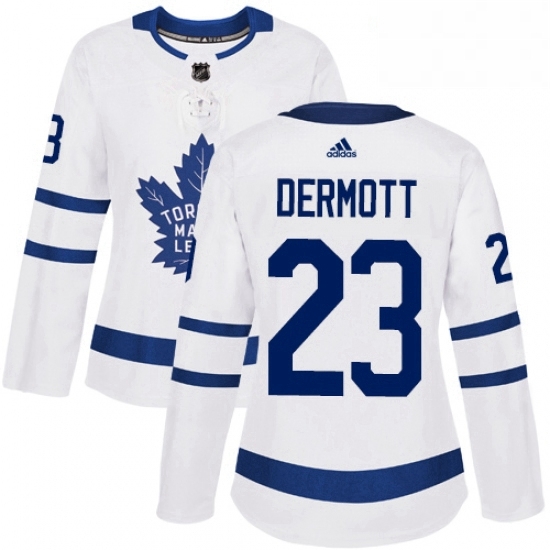 Womens Adidas Toronto Maple Leafs 23 Travis Dermott Authentic White Away NHL Jersey Womens Adidas Toronto Maple Leafs 23 Travis Dermott Authentic White Away NHL Jersey