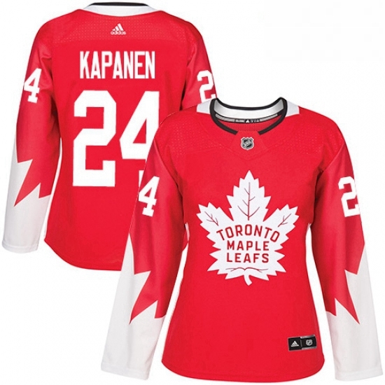 Womens Adidas Toronto Maple Leafs 24 Kasperi Kapanen Authentic Red Alternate NHL Jersey Womens Adidas Toronto Maple Leafs 24 Kasperi Kapanen Authentic Red Alternate NHL Jersey