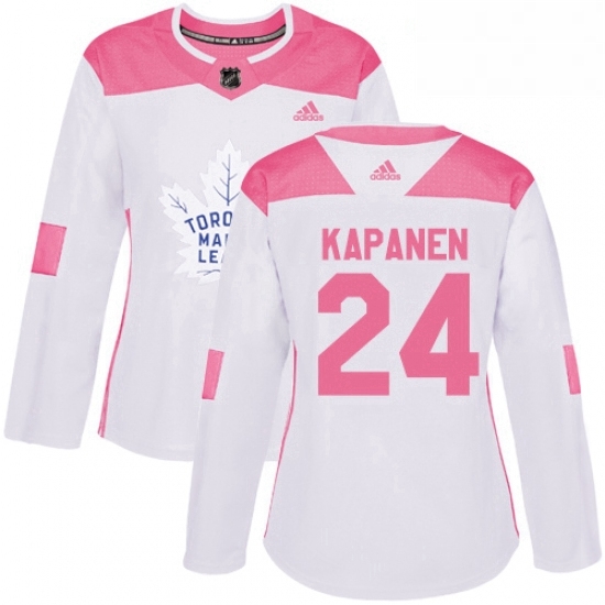 Womens Adidas Toronto Maple Leafs 24 Kasperi Kapanen Authentic WhitePink Fashion NHL Jersey Womens Adidas Toronto Maple Leafs 24 Kasperi Kapanen Authentic WhitePink Fashion NHL Jersey