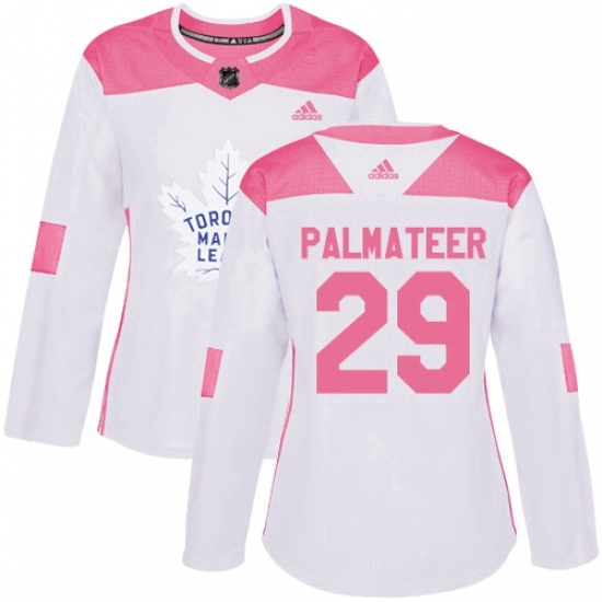 Womens Adidas Toronto Maple Leafs 29 Mike Palmateer Authentic WhitePink Fashion NHL Jersey Womens Adidas Toronto Maple Leafs 29 Mike Palmateer Authentic WhitePink Fashion NHL Jersey