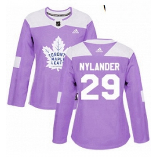 Womens Adidas Toronto Maple Leafs 29 William Nylander Authentic Purple Fights Cancer Practice NHL Jersey Womens Adidas Toronto Maple Leafs 29 William Nylander Authentic Purple Fights Cancer Practice NHL Jersey