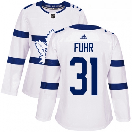 Womens Adidas Toronto Maple Leafs 31 Grant Fuhr Authentic White 2018 Stadium Series NHL Jersey Womens Adidas Toronto Maple Leafs 31 Grant Fuhr Authentic White 2018 Stadium Series NHL Jersey