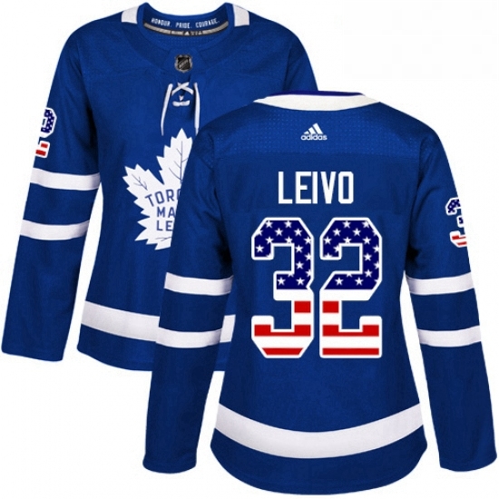 Womens Adidas Toronto Maple Leafs 32 Josh Leivo Authentic Royal Blue USA Flag Fashion NHL Jersey Womens Adidas Toronto Maple Leafs 32 Josh Leivo Authentic Royal Blue USA Flag Fashion NHL Jersey