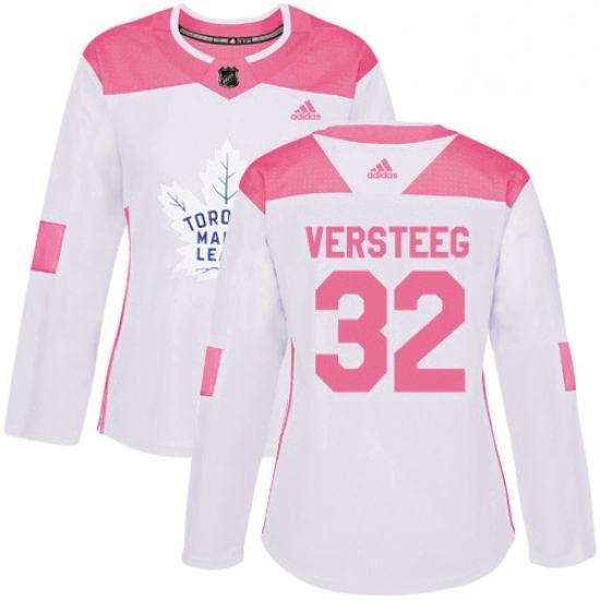 Womens Adidas Toronto Maple Leafs 32 Kris Versteeg Authentic WhitePink Fashion NHL Jersey Womens Adidas Toronto Maple Leafs 32 Kris Versteeg Authentic WhitePink Fashion NHL Jersey
