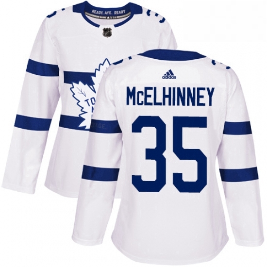 Womens Adidas Toronto Maple Leafs 35 Curtis McElhinney Authentic White 2018 Stadium Series NHL Jersey Womens Adidas Toronto Maple Leafs 35 Curtis McElhinney Authentic White 2018 Stadium Series NHL Jersey