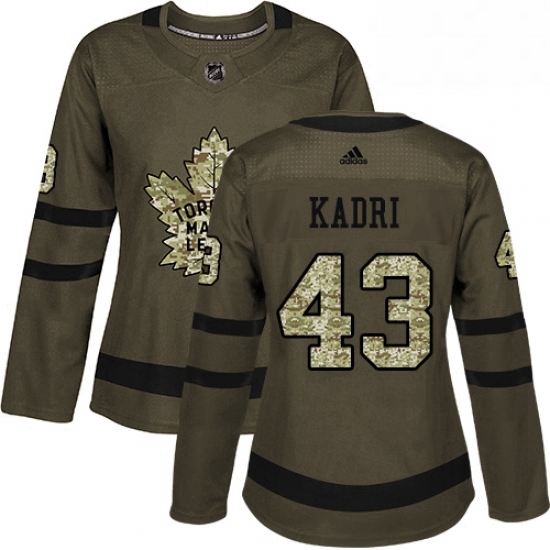 Womens Adidas Toronto Maple Leafs 43 Nazem Kadri Authentic Green Salute to Service NHL Jersey Womens Adidas Toronto Maple Leafs 43 Nazem Kadri Authentic Green Salute to Service NHL Jersey