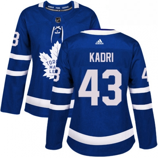 Womens Adidas Toronto Maple Leafs 43 Nazem Kadri Authentic Royal Blue Home NHL Jersey Womens Adidas Toronto Maple Leafs 43 Nazem Kadri Authentic Royal Blue Home NHL Jersey