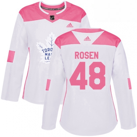 Womens Adidas Toronto Maple Leafs 48 Calle Rosen Authentic WhitePink Fashion NHL Jersey Womens Adidas Toronto Maple Leafs 48 Calle Rosen Authentic WhitePink Fashion NHL Jersey