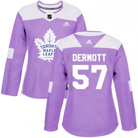 Womens Adidas Toronto Maple Leafs 57 Travis Dermott Authentic Purple Fights Cancer Practice NHL Jersey Womens Adidas Toronto Maple Leafs 57 Travis Dermott Authentic Purple Fights Cancer Practice NHL Jersey