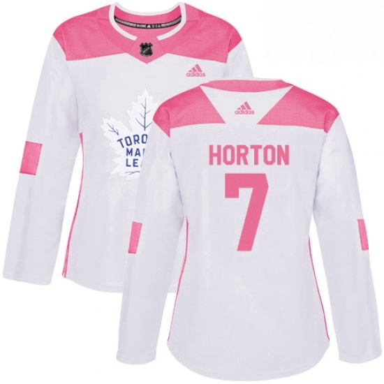 Womens Adidas Toronto Maple Leafs 7 Tim Horton Authentic WhitePink Fashion NHL Jersey Womens Adidas Toronto Maple Leafs 7 Tim Horton Authentic WhitePink Fashion NHL Jersey