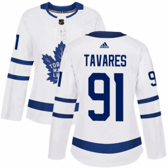 Womens Adidas Toronto Maple Leafs 91 John Tavares Authentic White Away NHL Jersey Womens Adidas Toronto Maple Leafs 91 John Tavares Authentic White Away NHL Jersey