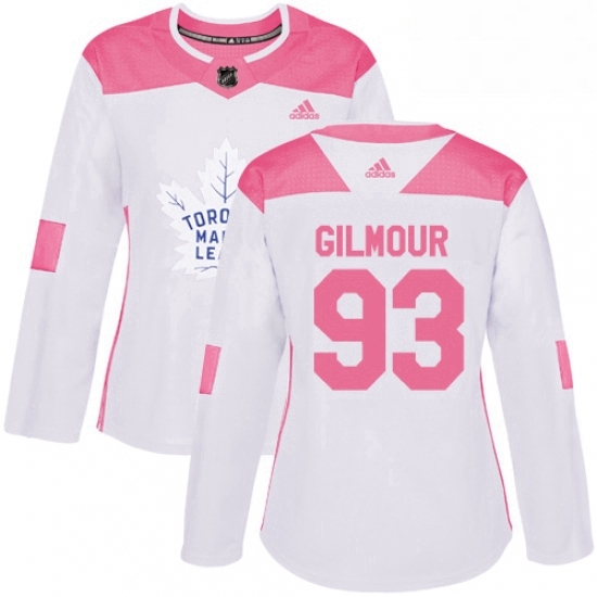 Womens Adidas Toronto Maple Leafs 93 Doug Gilmour Authentic WhitePink Fashion NHL Jersey Womens Adidas Toronto Maple Leafs 93 Doug Gilmour Authentic WhitePink Fashion NHL Jersey
