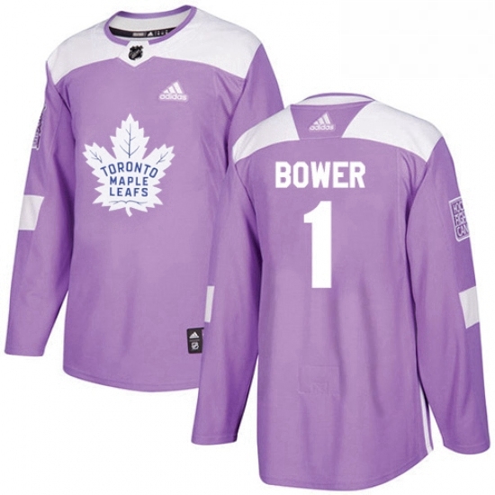 Youth Adidas Toronto Maple Leafs 1 Johnny Bower Authentic Purple Fights Cancer Practice NHL Jersey Youth Adidas Toronto Maple Leafs 1 Johnny Bower Authentic Purple Fights Cancer Practice NHL Jersey