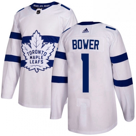 Youth Adidas Toronto Maple Leafs 1 Johnny Bower Authentic White 2018 Stadium Series NHL Jersey Youth Adidas Toronto Maple Leafs 1 Johnny Bower Authentic White 2018 Stadium Series NHL Jersey