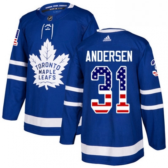 Youth Adidas Toronto Maple Leafs 31 Frederik Andersen Authentic Royal Blue USA Flag Fashion NHL Jersey Youth Adidas Toronto Maple Leafs 31 Frederik Andersen Authentic Royal Blue USA Flag Fashion NHL Jersey